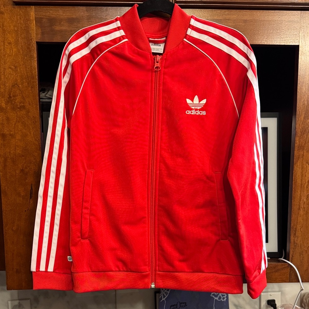 Adidas Red and White Track Jacket